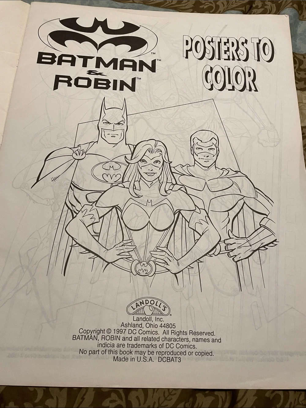 Vintage Batman & Robin posters to color book dc comics George Clooney dc comics